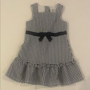 Janie and Jack sleeveless jacquard mini check dress gingham ruffle bow girls 4